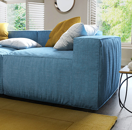 Диван Фри в ткани рогожка голубого цвета